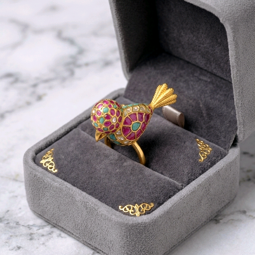 Silver Chidiya Statement Ring